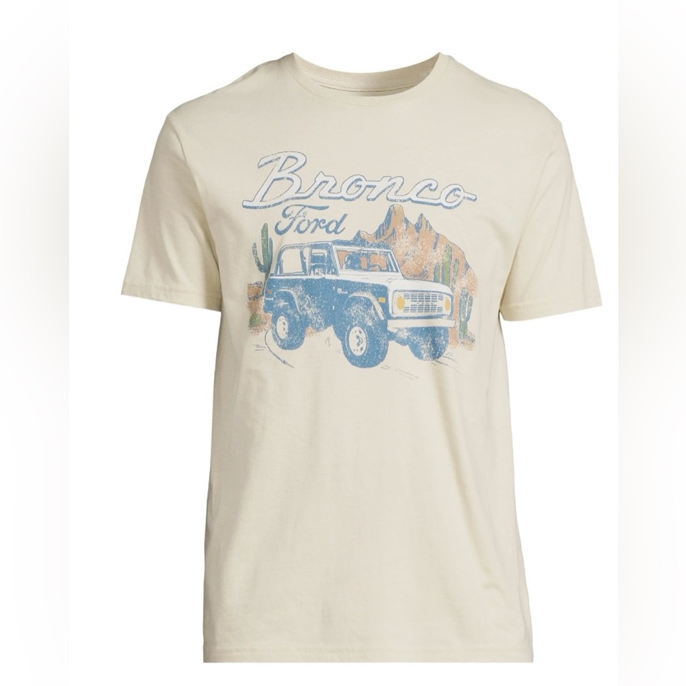 NWT Ford Bronco Tee 2XL Sand Beige Desert Truck Shirt Relaxed Fit Big & Tall